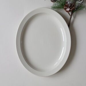 Midwinter Wedgwood England STONEHENGE White Oval Serving Platter 11.75x9.5"